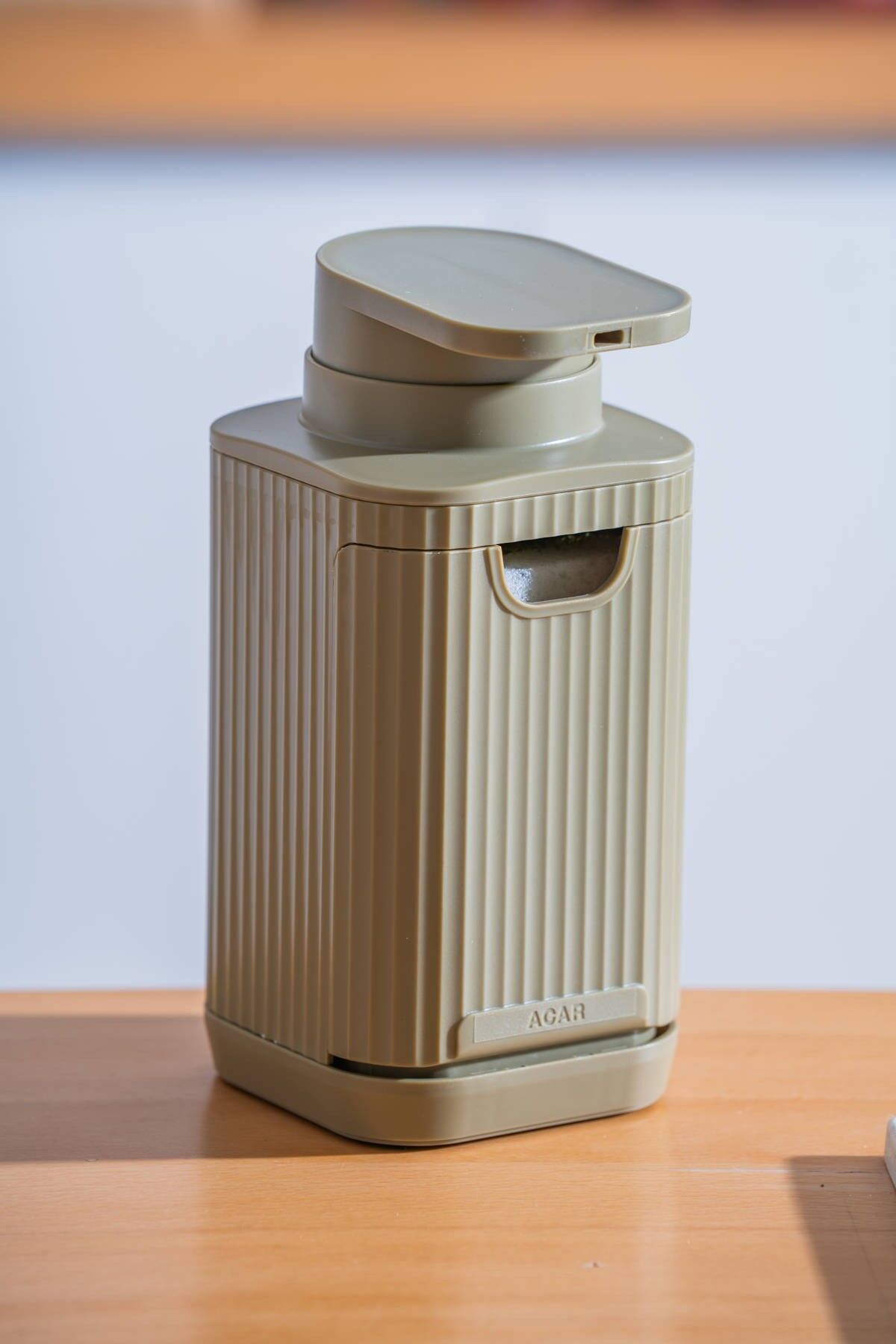 Acar 9255 Snoppy Sünger Hazneli Sıvı Sabunluk Khaki Green - 19 Cm