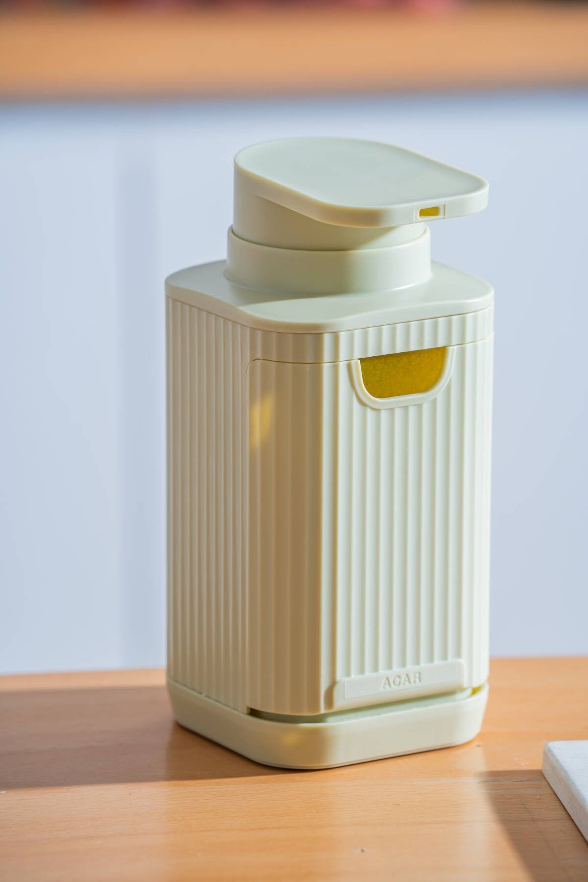 Acar 9255 Snoppy Sünger Hazneli Sıvı Sabunluk Mint Green - 19 Cm