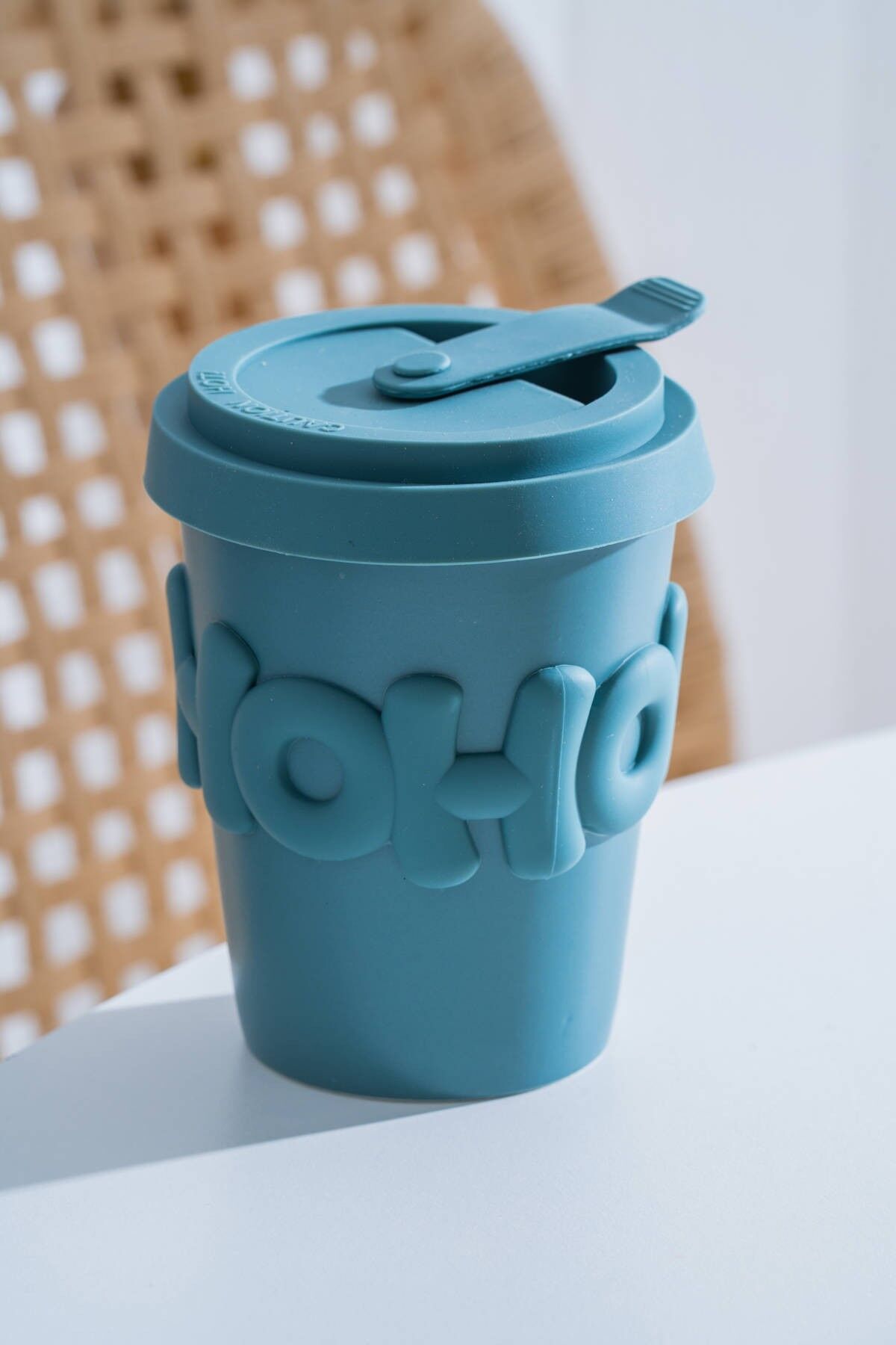 Acar 8476 Ruby Silikon Kapaklı Bardak Turquoise - 380 ML
