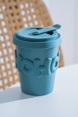 Acar 8476 Ruby Silikon Kapaklı Bardak Turquoise - 380 ML