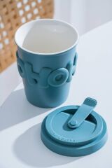 Acar 8476 Ruby Silikon Kapaklı Bardak Turquoise - 380 ML