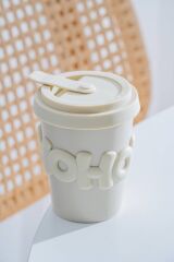 Acar 8476 Ruby Silikon Kapaklı Bardak White - 380 ML