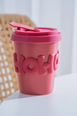 Acar 8476 Ruby Silikon Kapaklı Bardak Pink - 380 ML