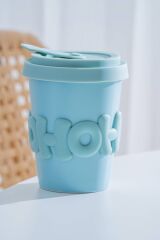 Acar 8476 Ruby Silikon Kapaklı Bardak Blue - 380 ML