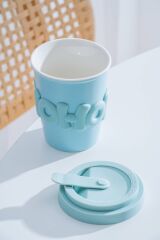 Acar 8476 Ruby Silikon Kapaklı Bardak Blue - 380 ML