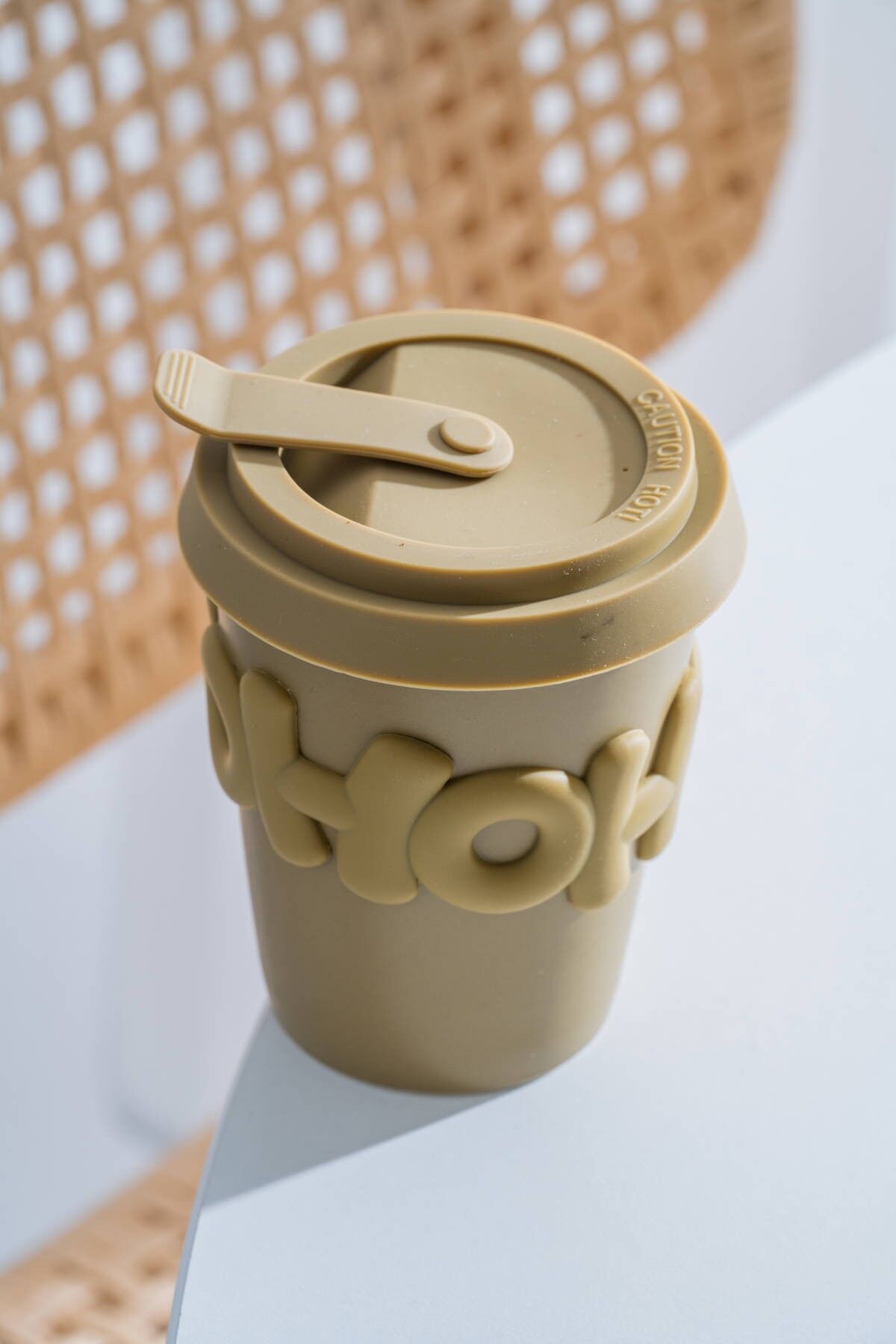 Acar 8476 Ruby Silikon Kapaklı Bardak Green - 380 ML