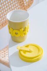 Acar 8476 Ruby Silikon Kapaklı Bardak Yellow - 380 ML