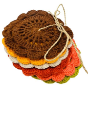 El Örgüsü Alize Cotton İp 6 Lı Bardak Altlığı Mix