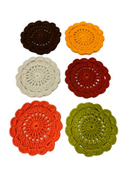 El Örgüsü Alize Cotton İp 6 Lı Bardak Altlığı Mix