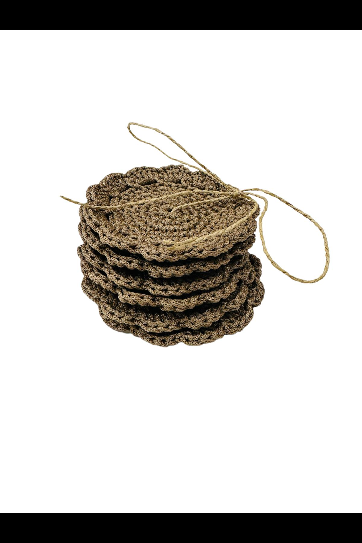 El Örgüsü Makrome İp 6 Lı Bardak Altlığı