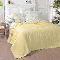 Sarev Mira V6 Sarı Pike Takımı Çift Kişilik