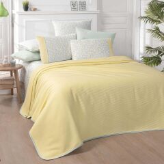 Sarev Mira V6 Sarı Pike Takımı Çift Kişilik