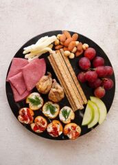 The Mia MER0012 Marbre Mermer 28 Cm Boncuk Ayaklı Siyah Servis