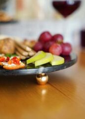 The Mia MER0012 Marbre Mermer 28 Cm Boncuk Ayaklı Siyah Servis