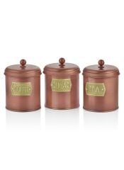 The Mia GLN0497 Çay Şeker Kahve Kavanozu Bakır 17 Cm