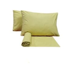 Sarev Fitted Çarşaf Seti V76 Çift Kişilik Limon Sarısı 160x200
