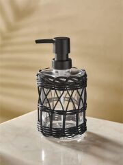 The Mia SBN0074 Rattan Sıvı Sabunluk Siyah 330 ML