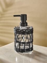 The Mia SBN0074 Rattan Sıvı Sabunluk Siyah 330 ML