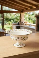 Acar 10431 Petit Fleur Emaye Ayaklı Büyük Meyvelik 28 Cm