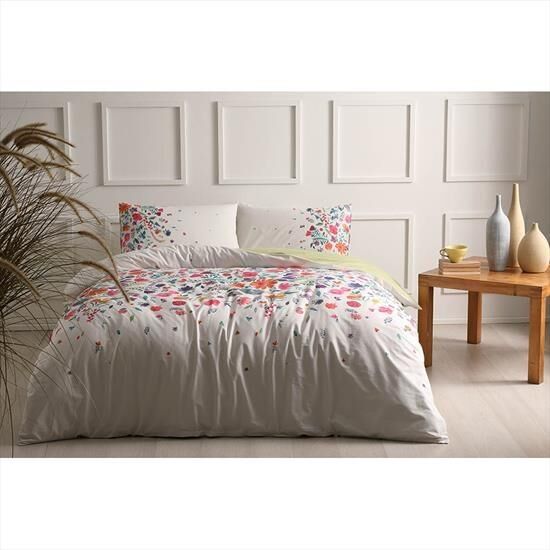 Taç Astin V1 Beyaz Antibakteriyel Çift Kişilik Nevresim Takımı