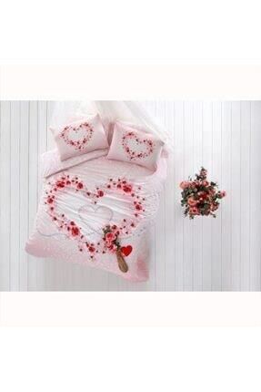 Taç Ranforce Beautiful V1 Pembe Çift Kişilik Nevresim Takımı