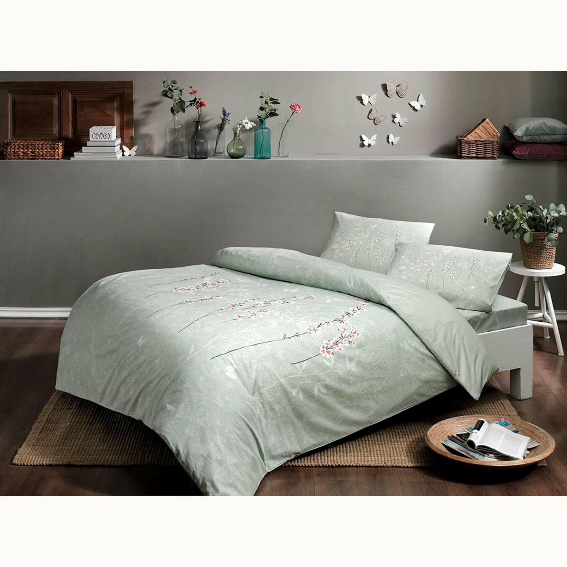 Taç Ranforce Tiana V5 Yeşil Tek Kişilik Nevresim Takımı