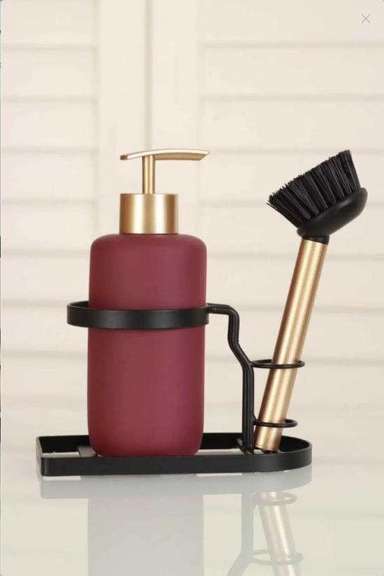Acar 10915 Purity Seramik Metal Standlı Fırçalı Sıvı Sabunluk Bordo