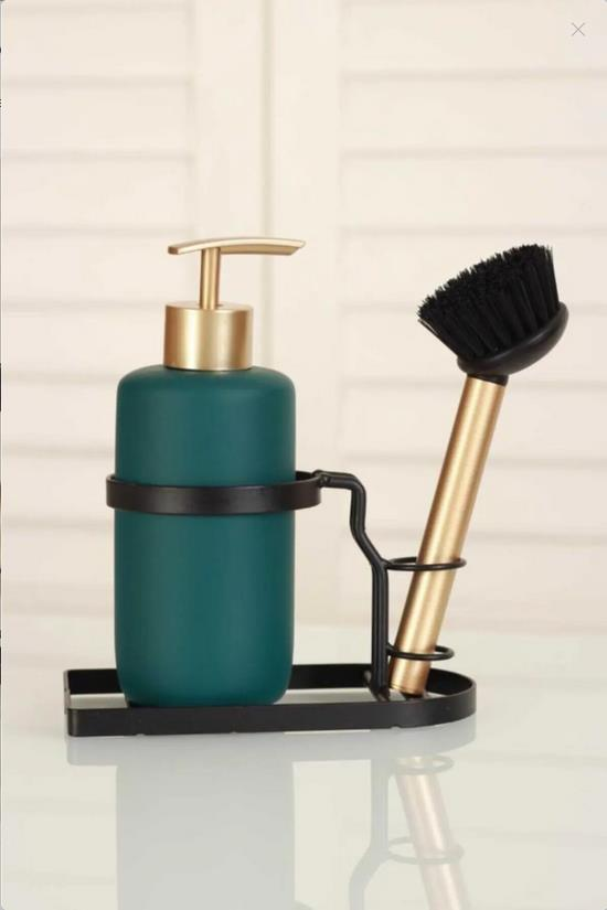 Acar 10915 Purity Seramik Metal Standlı Fırçalı Sıvı Sabunluk Yeşil