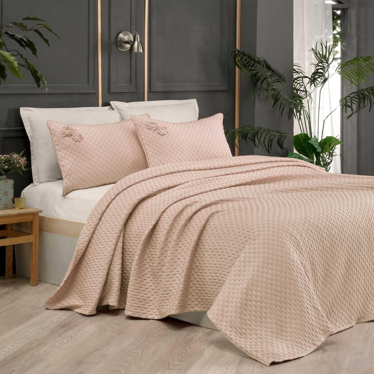 Sarev Belis V5 Oranj Yatak Örtüsü Çift Kişilik