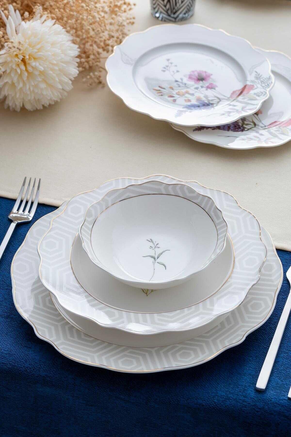 Acar 5440 Asena Porselen 24 Prç Yemek Takımı