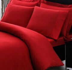 Taç Premium Basic Stripe Kırmızı Çift Kişilik Nevresim Takımı