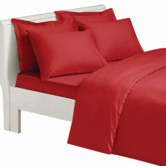 Taç Saten Basic Kırmızı Çift Kişilik Nevresim Takımı