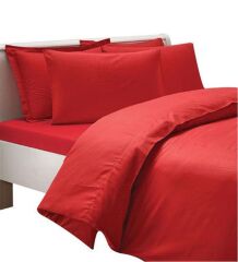 Taç Saten Basic Kırmızı Çift Kişilik Nevresim Takımı