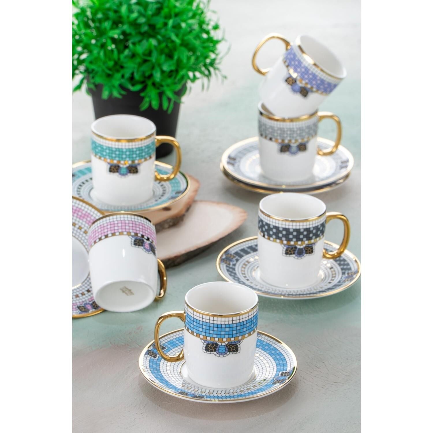Acar 5081 Meira 6 Lı Porselen Kahve Fincan Takımı