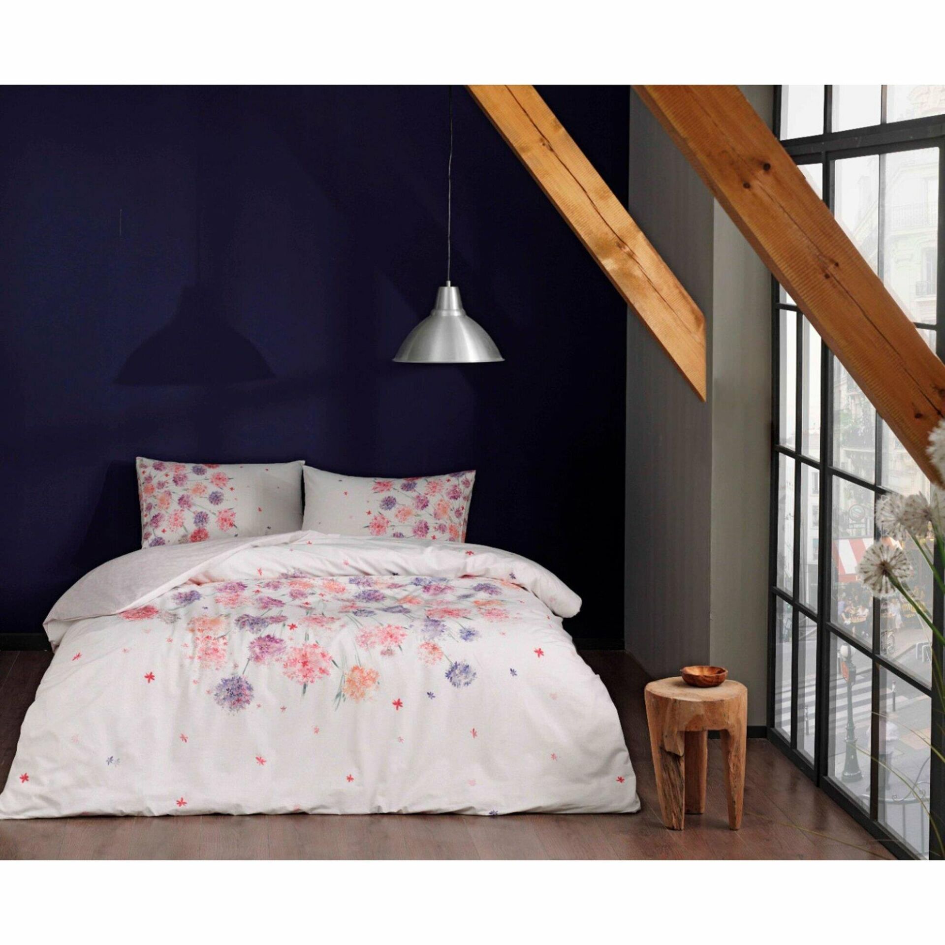 Taç Ranforce Ezra V1 Pembe Çift Kişilik Nevresim Takımı