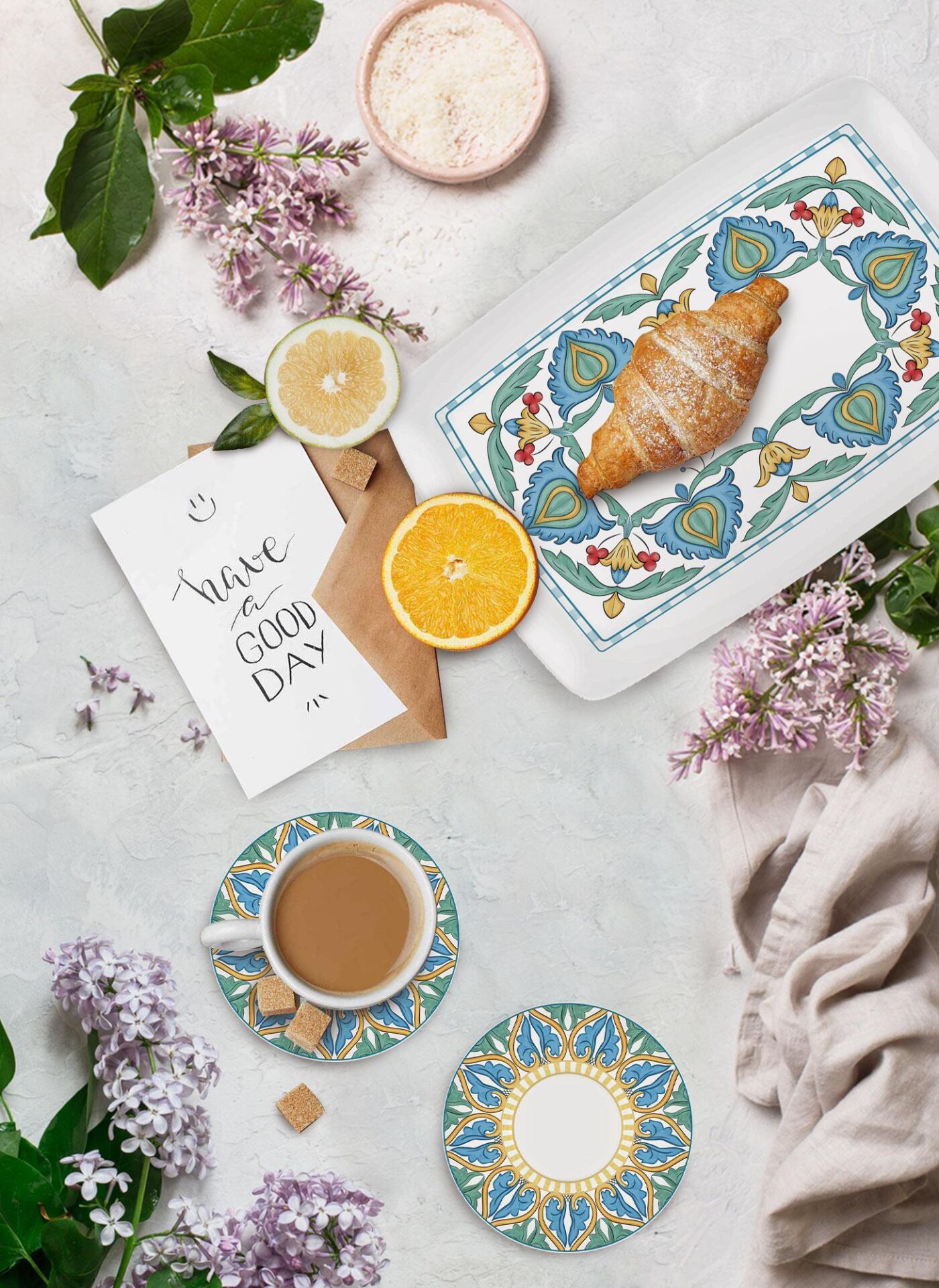 The Mia LMN008 Limoncello Çay Tabağı 6 Lı Set - 13 cm