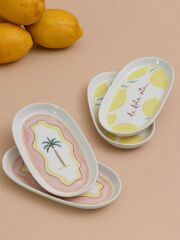 The Mia ITL0017 Italian Summer Oval Servis Tabağı 4lü 17 Cm