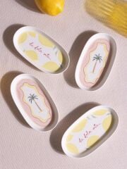 The Mia ITL0017 Italian Summer Oval Servis Tabağı 4lü 17 Cm