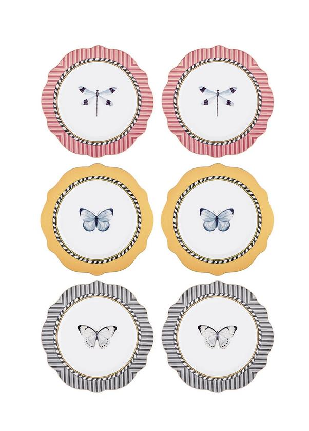 The Mia DNR0044 Mystique Pasta Tabağı 6 Lı Set - 21 cm