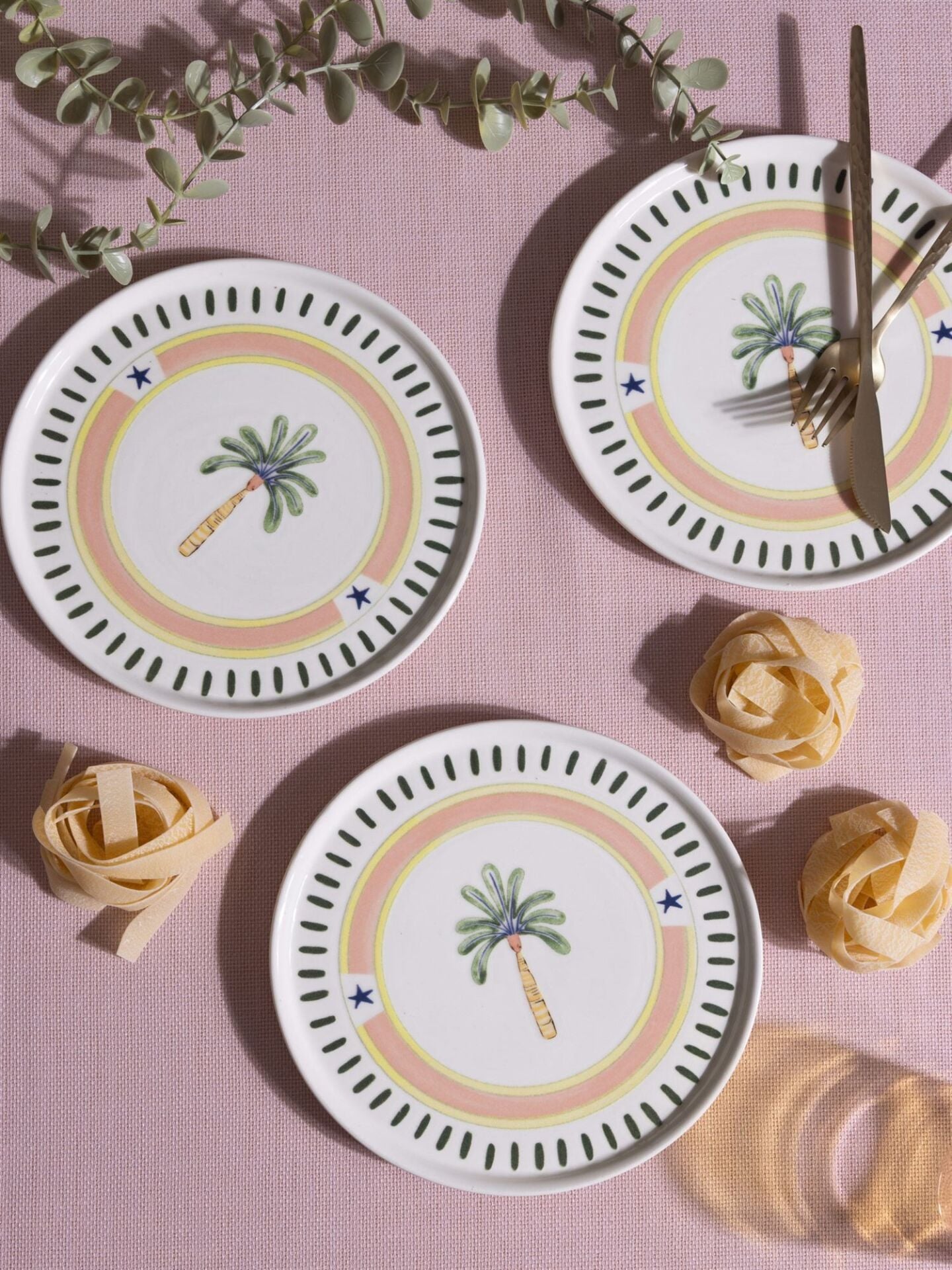 The Mia ITL0004 Italian Summer Pasta Tabağı 6lı Set 19 Cm