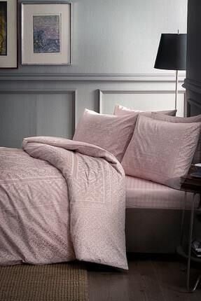 Taç Fabian V52 Pembe Saten King Size Nevresim Takımı