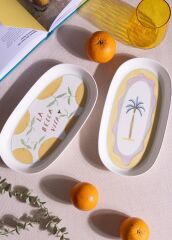 The Mia ITL0018 Italian Summer Oval Servis Tabağı 2li 23 Cm