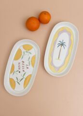The Mia ITL0018 Italian Summer Oval Servis Tabağı 2li 23 Cm