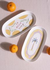The Mia ITL0018 Italian Summer Oval Servis Tabağı 2li 23 Cm