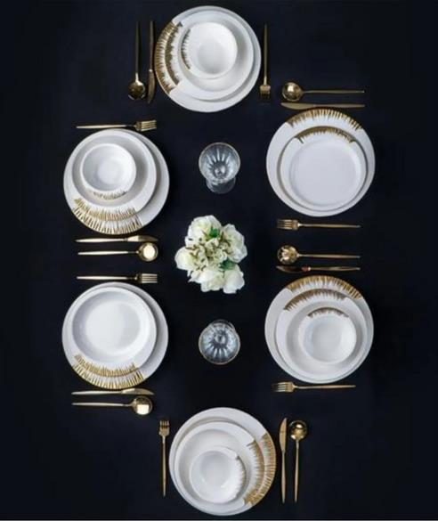 Acar 12250 Dora Porselen 24 Prç Yemek Takımı