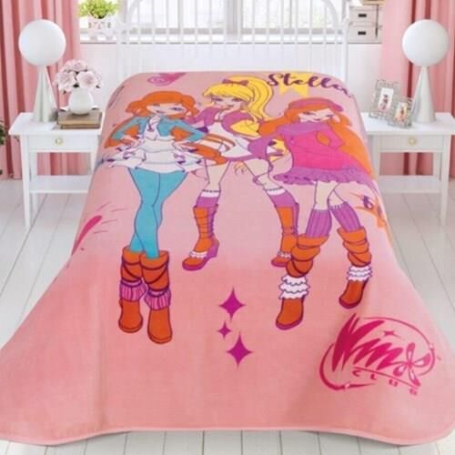 Taç Lisanslı Winx Pink Magic Tek Kişilik Battaniye