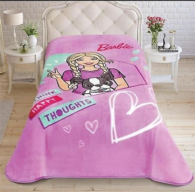 Taç Lisanslı Barbie Happy Tek Kişilik Battaniye