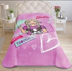 Taç Lisanslı Barbie Happy Tek Kişilik Battaniye