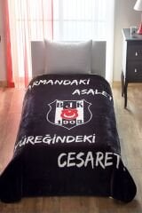 Taç Lisanslı Beşiktaş Logo Tek Kişilik Battaniye