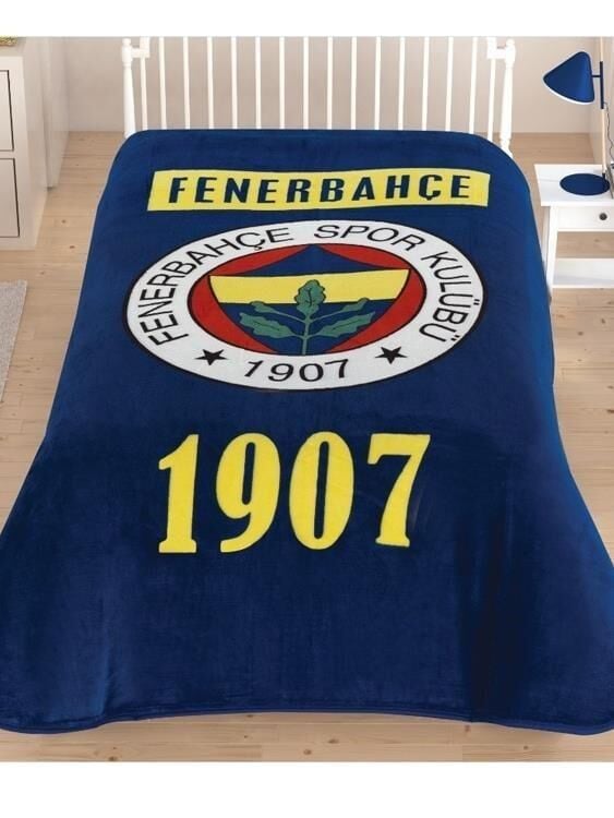 Taç Lisanslı Fenerbahçe Klasik Logo Tek Kişilik Battaniye